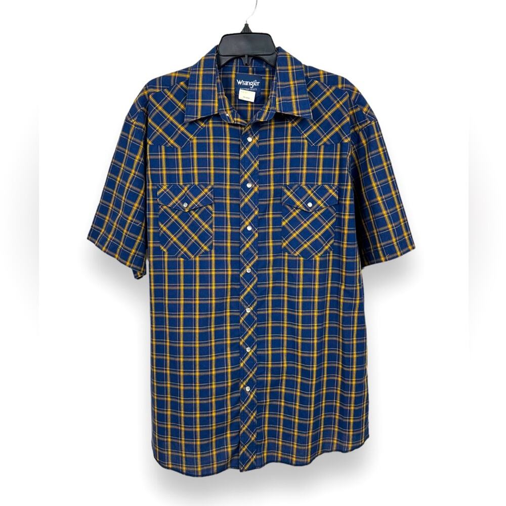 Men’s wrangler western pearl snap button down shirt size 17 tall